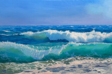 Wave 02 Peinture intitulée "Wave 02" par Garry Arzumanyan, Œuvre d'art originale, Huile Monté sur Châssis en bois