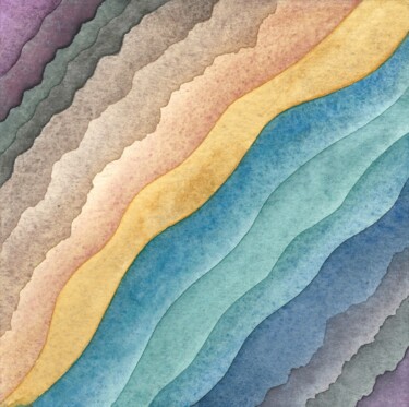 绘画 标题为“My Mars.  Tsunami b…” 由Olga Boltenkova, 原创艺术品, 水彩
