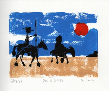 Gravures & estampes intitulée "DON AND SCRIBE 9/12" par Gregory Evans, Œuvre d'art originale, Monotype