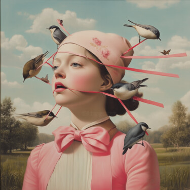 Digital Arts titled "Birdy I" by Nikaleona, Original Artwork, AI generated image