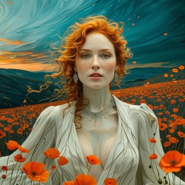 Peinture intitulée "Béatrix" par Valérie Colace, Œuvre d'art originale, Peinture numérique