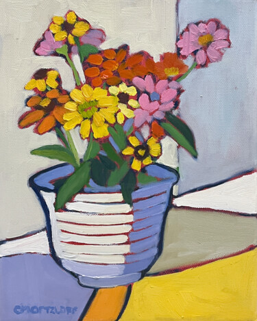 It's Summer Inside Schilderij getiteld "It's Summer Inside" door Catherine J. Martzloff, Origineel Kunstwerk, Olie Gemonteerd op Frame voor hou…