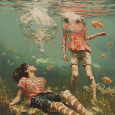 数字艺术 标题为“Dreaming Divers” 由Nikaleona, 原创艺术品, AI生成的图像