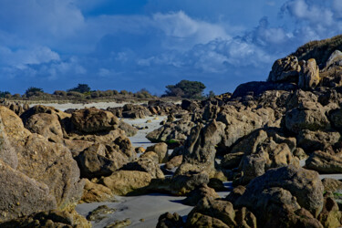 Plage de Toul an ouch, l'île de Sieck en février 8. Fotografia intitolato "Plage de Toul an ou…" da Thierry Martin, Opera d'arte originale, Fotografia digitale
