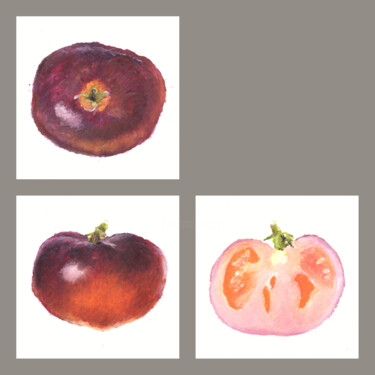 图画 标题为“tomate noire” 由Marie-Pascale Corcuff, 原创艺术品, 粉彩
