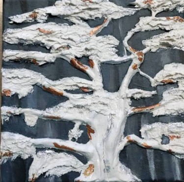 Painting titled "Arbre n°5" by Aline Boullot, Original Artwork, Acrylic Mounted on Wood Stretcher frame