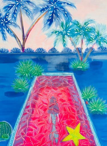 绘画 标题为“Calypso” 由Aurelie Assemat, 原创艺术品, 丙烯 安装在木质担架架上
