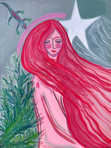 Peinture intitulée "Corail vert" par Aurelie Assemat, Œuvre d'art originale, Acrylique Monté sur Châssis en bois
