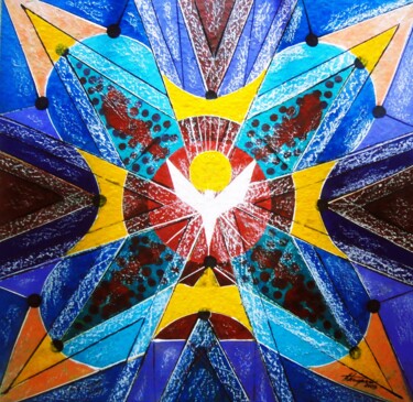 Peinture intitulée "Reflexão espiritual…" par Antonio Guimaraes, Œuvre d'art originale, Acrylique