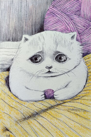 图画 标题为“Catsegory Vol.I - 1…” 由Milto Sideris, 原创艺术品, 圆珠笔