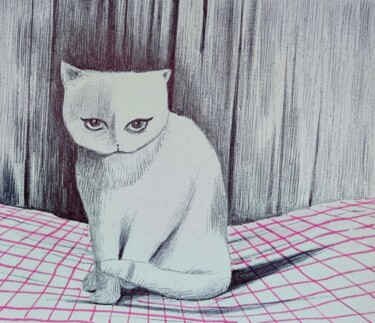 Drawing titled "Catsegory Vol.I - 8…" by Milto Sideris, Original Artwork, Ballpoint pen