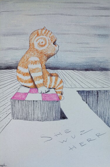 Zeichnungen mit dem Titel "Catsegory Vol.I - 1…" von Milto Sideris, Original-Kunstwerk, Kugelschreiber