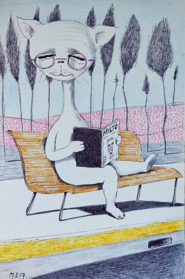 Drawing titled "Catsegory Vol.I - 2…" by Milto Sideris, Original Artwork, Ballpoint pen