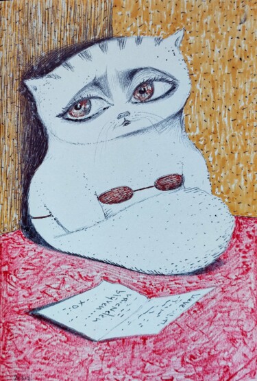 Tekening getiteld "Catsegory Vol.I - 4…" door Milto Sideris, Origineel Kunstwerk, Balpen