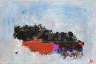 Painting titled "Submerged in Blue:…" by Yeon-Gyeong Seo (Seo), Original Artwork, Oil