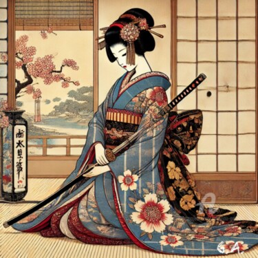 Digital Arts titled "Héritage Guerrier:…" by Gaboriau Gérald, Original Artwork, Digital Print