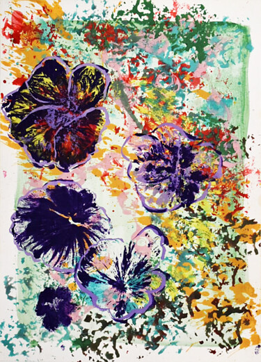 绘画 标题为“Flowers 025” 由Pedro Gabiola Belasco, 原创艺术品, 丙烯