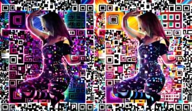 제목이 "QR CODE DUO"인 디지털 아트 Modane로, 원작, AI 생성 이미지