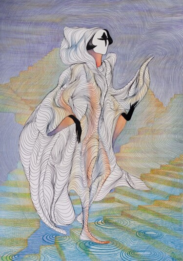 图画 标题为“THE FLOODED ASCENT” 由Yana Dmitrieva, 原创艺术品, 铅笔