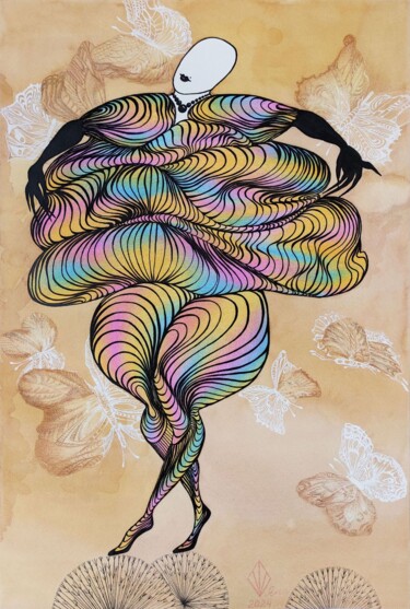 图画 标题为“BEYOND THE FRAME” 由Yana Dmitrieva, 原创艺术品, 墨