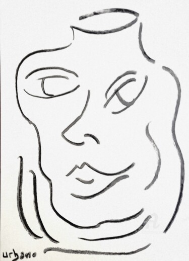 图画 标题为“Portrait femme abst…” 由Roberto Urbano, 原创艺术品, 木炭