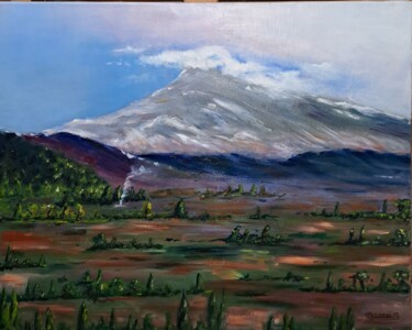 Painting titled "VEntoux Hivernal" by Cré'Art "Ghilozzi", Original Artwork, Oil
