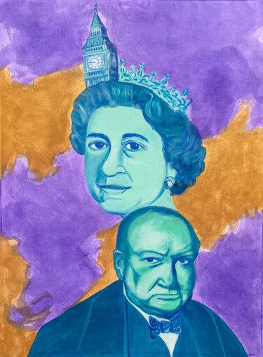 绘画 标题为“The British Pound” 由Cyril Emmanuel (X the Villain), 原创艺术品, 丙烯