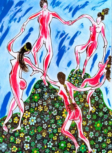 绘画 标题为“I colori sono alleg…” 由Nicoletta Franciosa, 原创艺术品, 墨