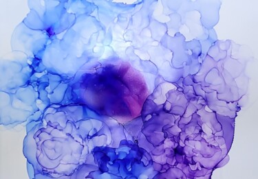 Dessin intitulée "Hydrangea" par Elena Gozunova, Œuvre d'art originale, Encre