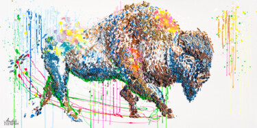 Pittura intitolato "Buffalo" da Anatoli Voznarski, Opera d'arte originale, Acrilico Montato su Telaio per barella in legno