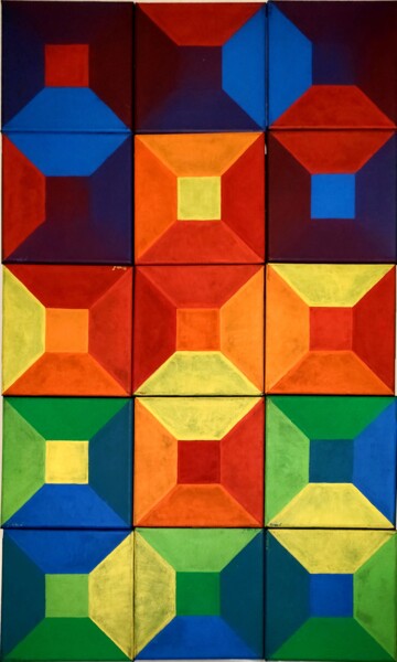 Malerei mit dem Titel "Cinc.Romb.Terc 15" von Fadiese, Original-Kunstwerk, Acryl