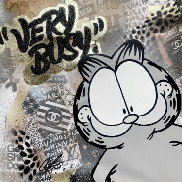 Collagen mit dem Titel "VERY BUSY" von Beyond Signature, Original-Kunstwerk, Acryl Auf Keilrahmen aus Holz montiert