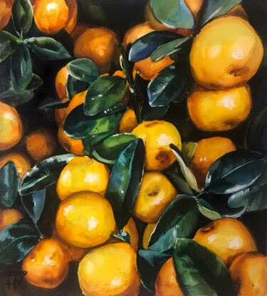 绘画 标题为“bright orange tange…” 由Наталья Худякова, 原创艺术品, 水彩