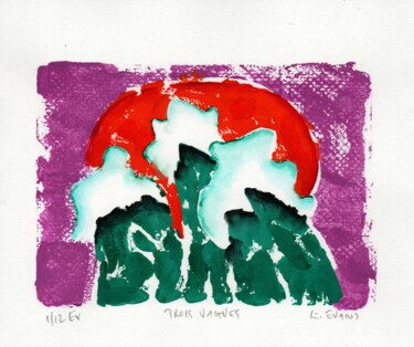 Printmaking titled "Trois Vagues 1/12" by Gregory Evans, Original Artwork, Monotype