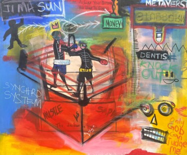 Peinture intitulée "Fighting for Art" par Cyril Emmanuel (X the Villain), Œuvre d'art originale, Acrylique