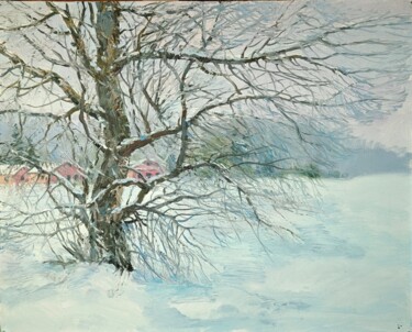 Pintura titulada "Стужа января" por Vitalij Valsamaki, Obra de arte original, Oleo Montado en Cartulina