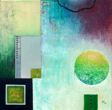 Malerei mit dem Titel "Ordnung vs Freiheit" von Reiner Makarowski, Original-Kunstwerk, Öl