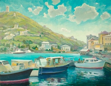 绘画 标题为“Балаклава. Бухта.” 由Виталий Валсамаки, 原创艺术品, 油 安装在纸板上