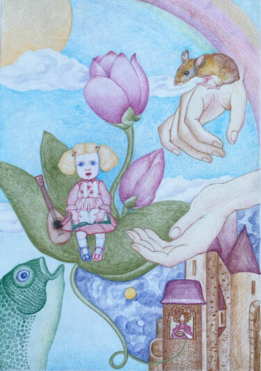 Disegno intitolato "Thumbelina" da Wanda, Opera d'arte originale, Matita