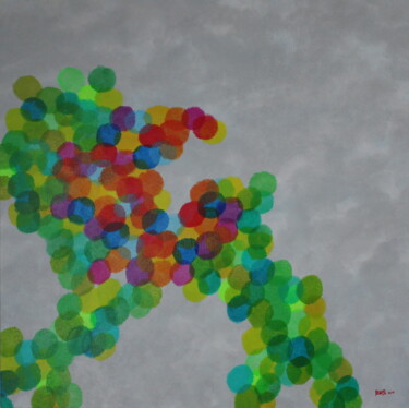 Painting titled "Seul au printemps" by Bus, Original Artwork, Acrylic Mounted on Wood Stretcher frame