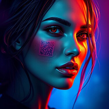 Digital Arts με τίτλο "QR CODE: la mèche" από Modane, Αυθεντικά έργα τέχνης, Ψηφιακό Κολάζ