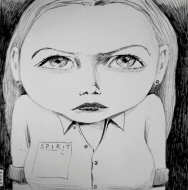 "Big eyed - 37" başlıklı Resim Milto Sideris tarafından, Orijinal sanat, Tükenmez kalem