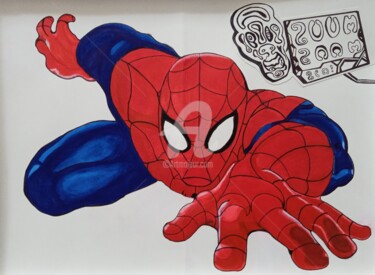 Peinture intitulée "Spider-Man Climp" par Styve Per Plex, Œuvre d'art originale, Acrylique