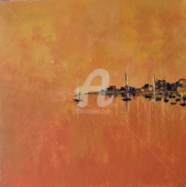 Peinture intitulée "Ame d'ambre" par Valerie Dragacci, Œuvre d'art originale, Acrylique Monté sur Châssis en bois