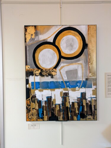 Circles over a blue line