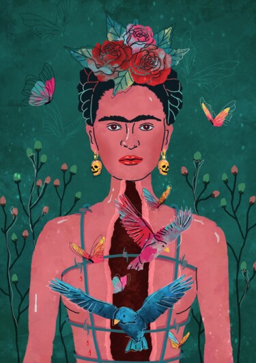 数字艺术 标题为“Frida: Surreal digi…” 由Svetlana Malysheva (8 house art), 原创艺术品, 数字油画
