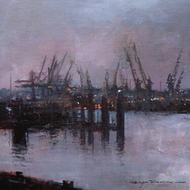 Peinture intitulée "Hambourg , N° 2813" par Philippe Perennou, Œuvre d'art originale, Acrylique Monté sur Panneau de bois