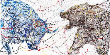 绘画 标题为“Bull versus Bear” 由Anatoli Voznarski, 原创艺术品, 丙烯