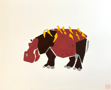 绘画 标题为“Hippopotamus” 由Nadya Khotareva, 原创艺术品, 丙烯