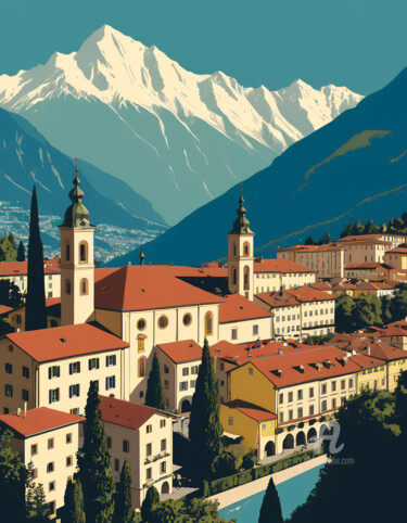 Italy: Retro Modern Illustration #25 Digitale Kunst getiteld "Italy: Retro Modern…" door Skullvers3, Origineel Kunstwerk, 2D Digital Work
